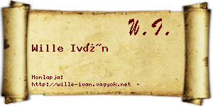 Wille Iván névjegykártya